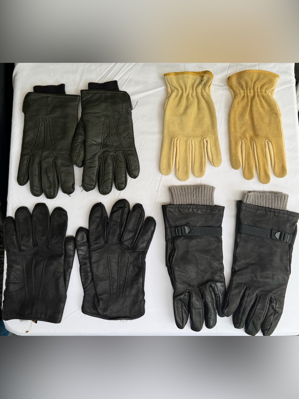 Vintage lot of Men's Leather Gloves Set